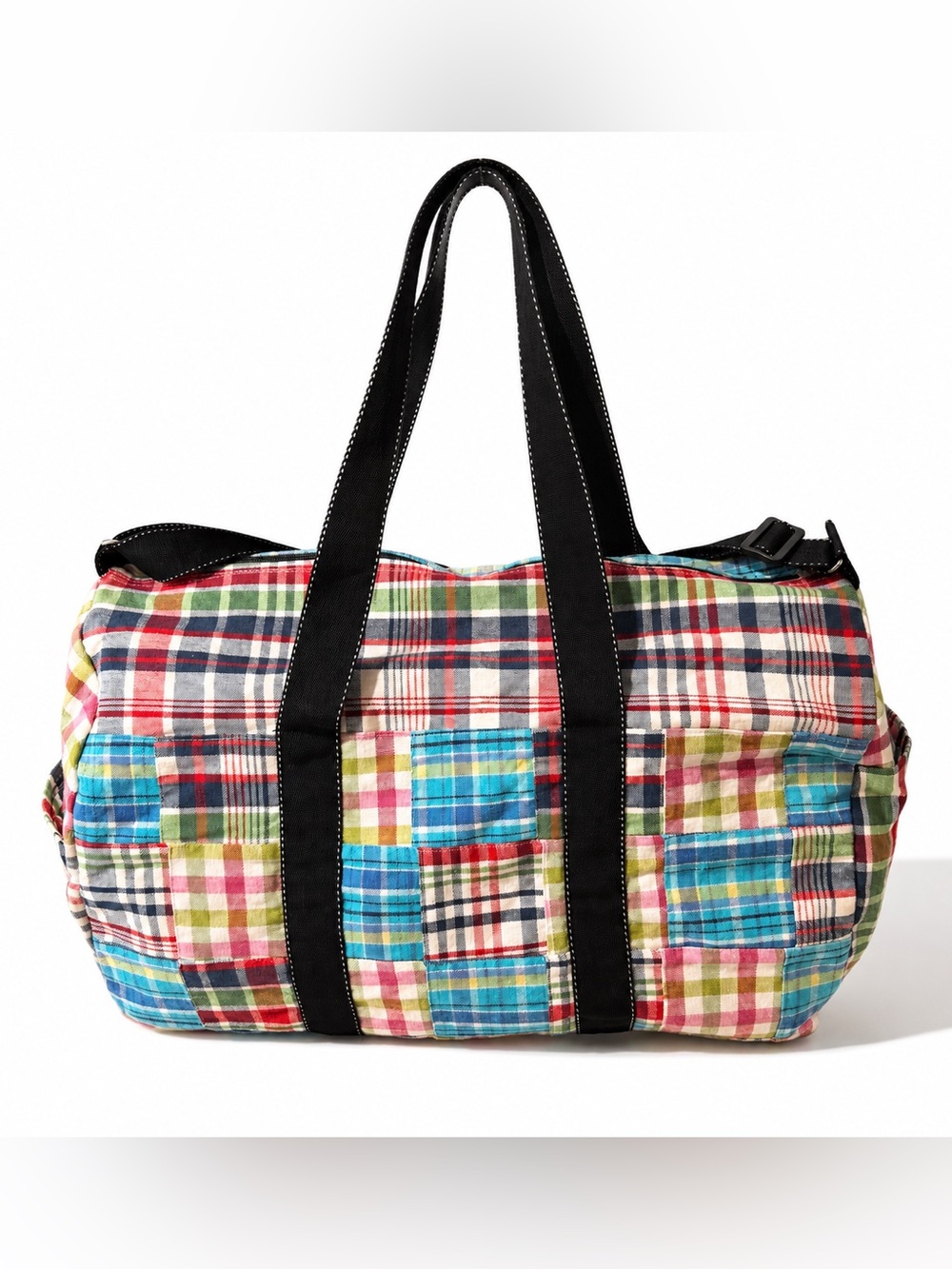 Madras Patchwork Plaid Weekender Duffle Bag Travel Carry On - New